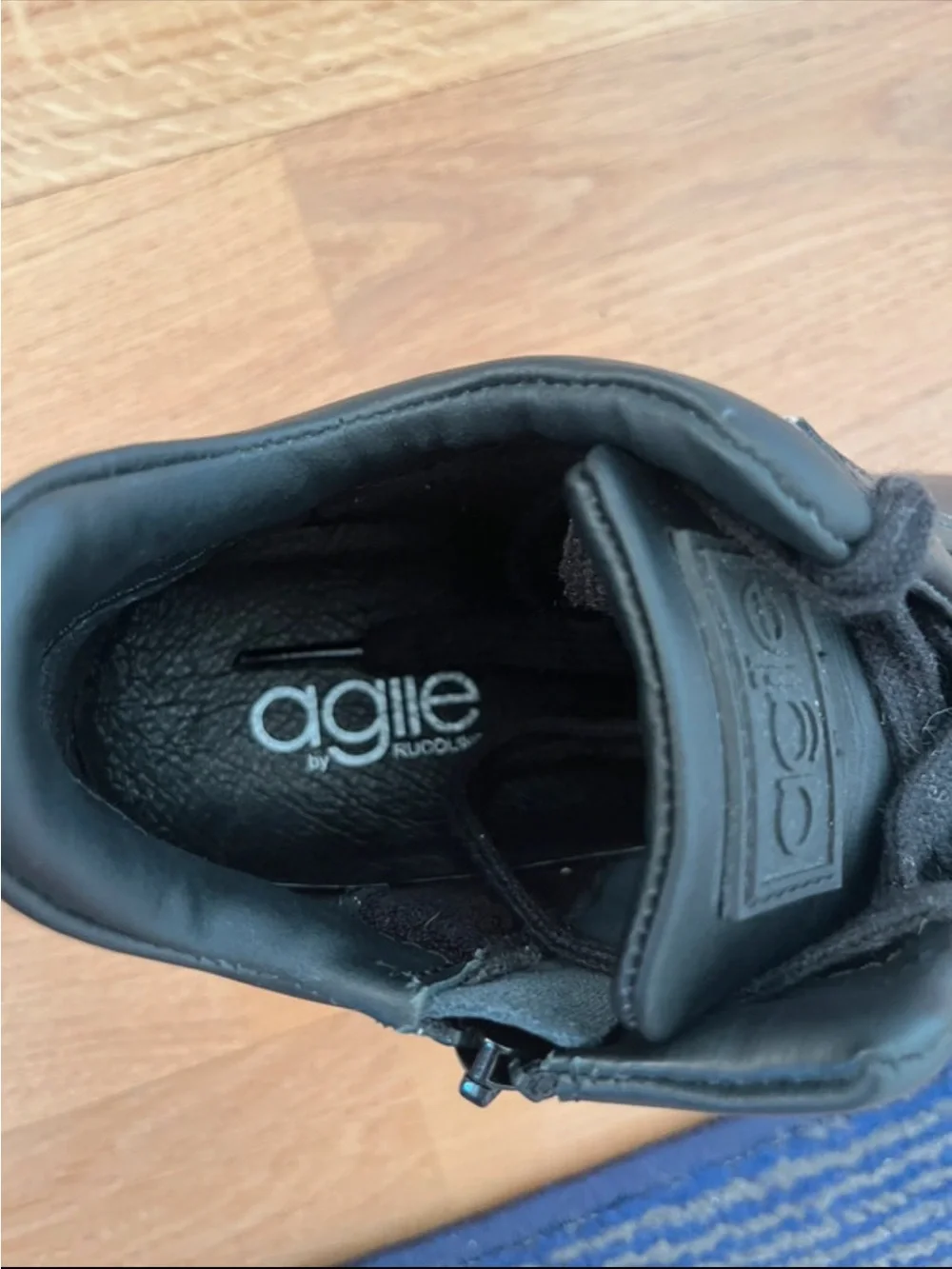 Black Wedge Sneaker with Cream Trim